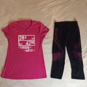 ASICS Runners Workout Set, Fitness Top & Bottom